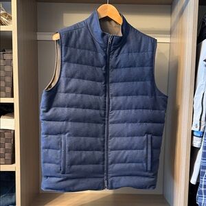 Peter Millar Navy Quilted, wool Down-Feel Vest. Reversible